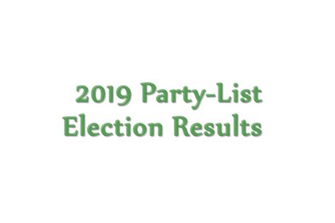 2019 partylist election results|2019 Philippine general election .